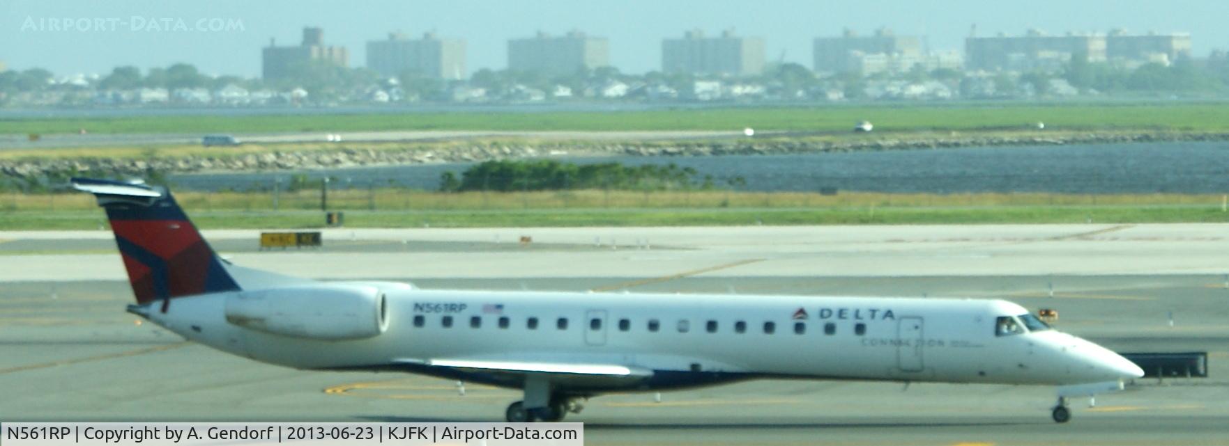 N561RP, 2002 Embraer ERJ-145LR (EMB-145LR) C/N 145447, Chautauqua Airlines (Delta Connection cs.), is taxiing here at New York - JFK(KJFK)