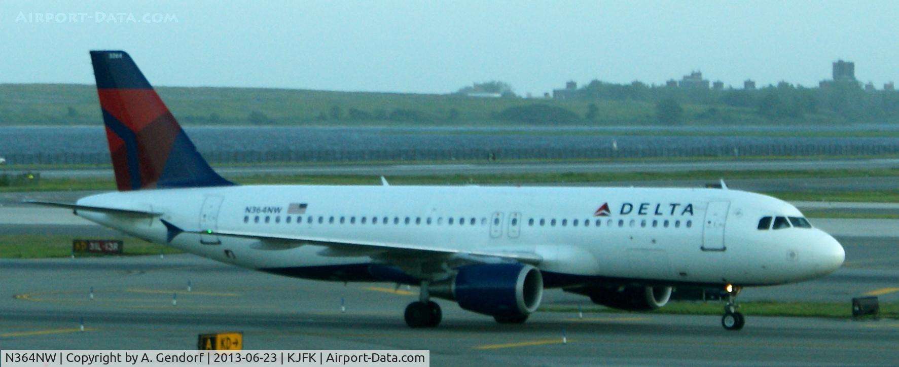 N364NW, 1999 Airbus A320-212 C/N 0962, Delta, is seen here taxiing after landing at New York - JFK(KJFK)