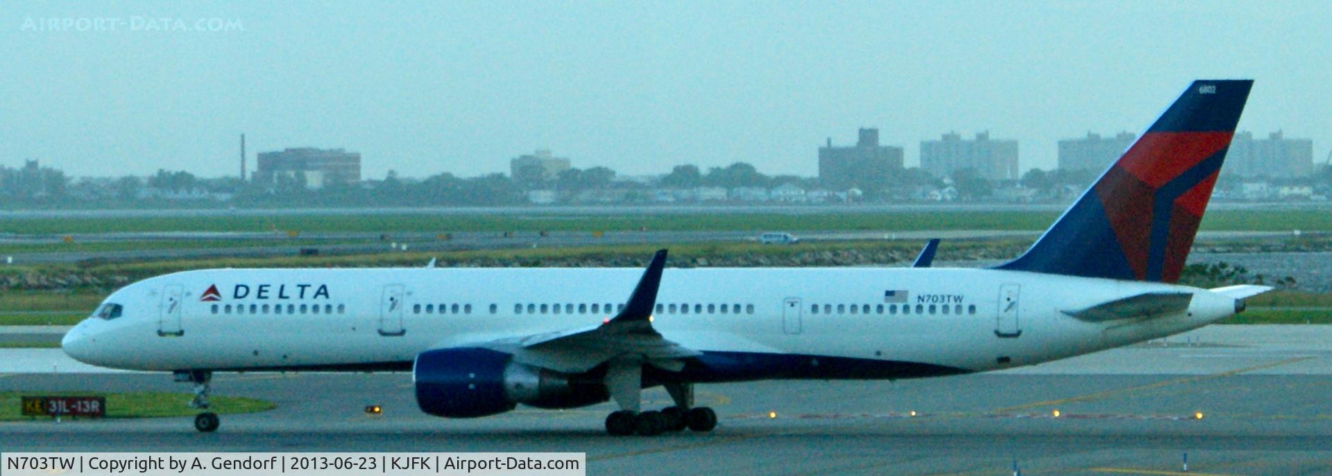 N703TW, 1996 Boeing 757-2Q8 C/N 27620, Delta, is taxiing after landing at New York - JFK(KJFK)