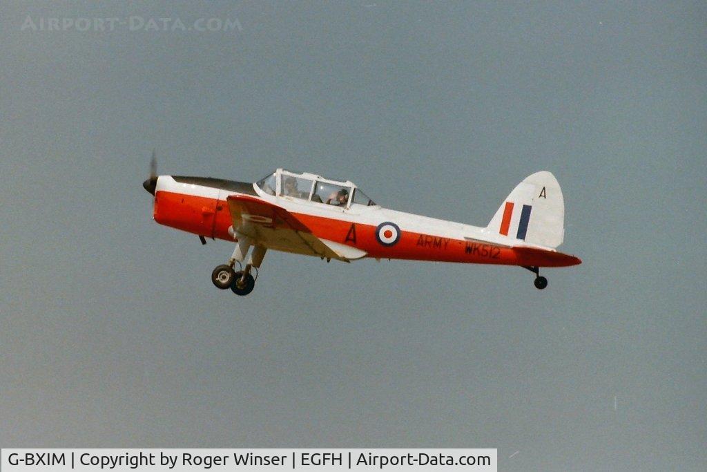 G-BXIM, 1951 De Havilland DHC-1 Chipmunk 22 C/N C1/0548, Ex-Army Air Corps DHC Chipmunk marked WK512/A attending a DHA Open Day, summer 1999.