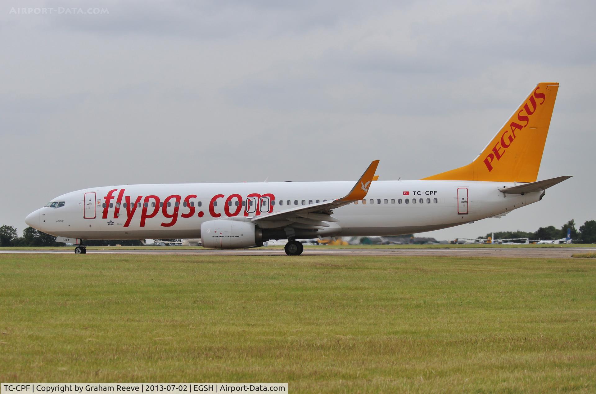TC-CPF, 2012 Boeing 737-82R C/N 40879, About to depart on runway 09.