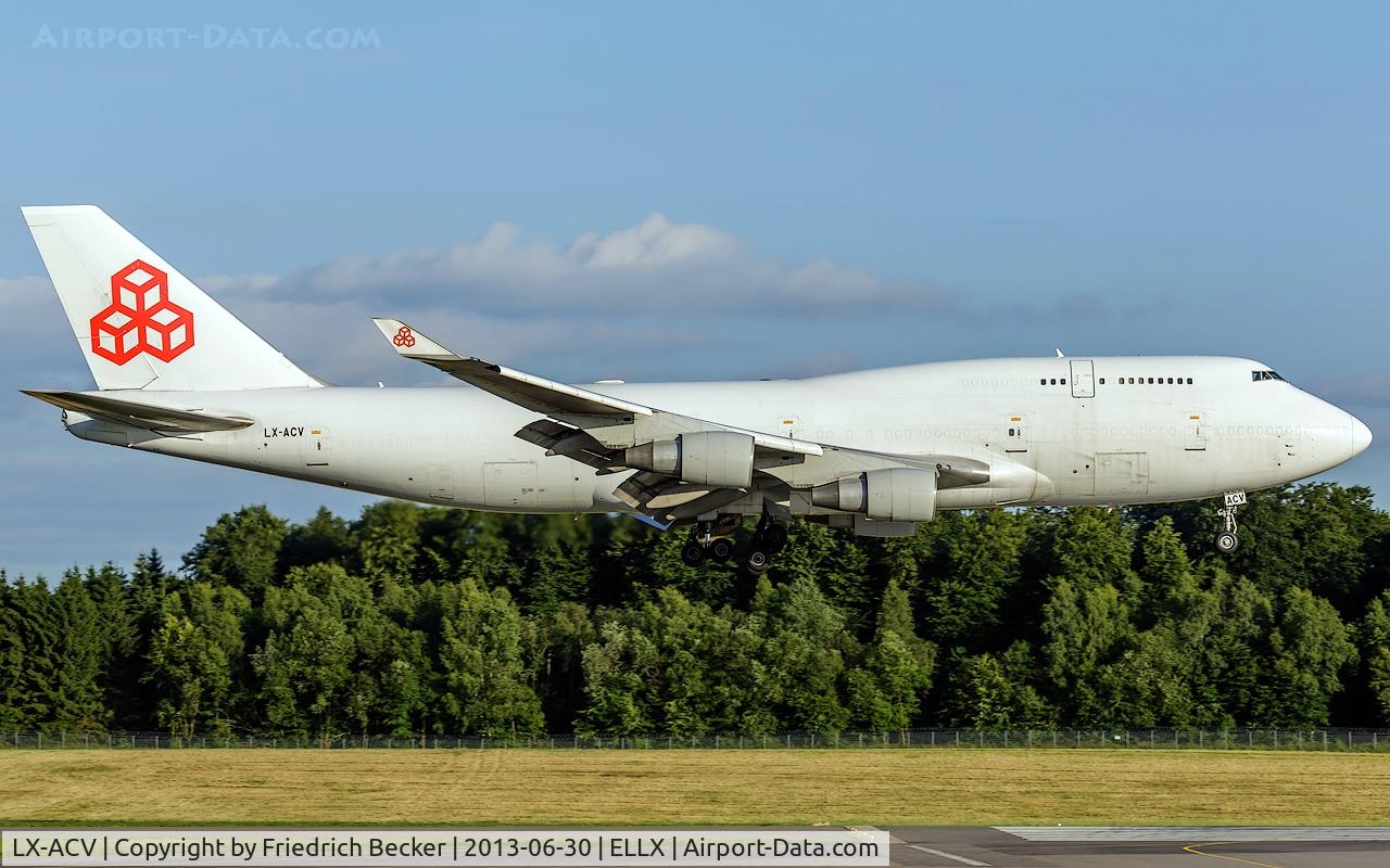 LX-ACV, 1989 Boeing 747-4B5/BCF C/N 24200, short final RW24