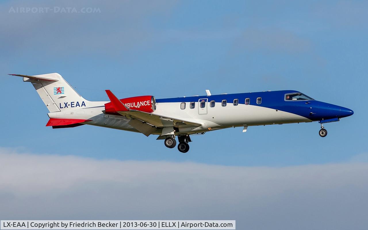 LX-EAA, 2006 Learjet 45 C/N 321, on final RW24
