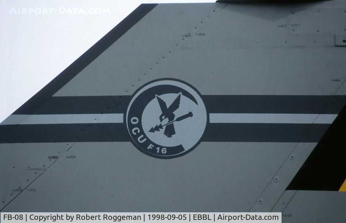FB-08, 1980 SABCA F-16B Fighting Falcon C/N 6J-8, Tailcode BL.OCU.Toned down.