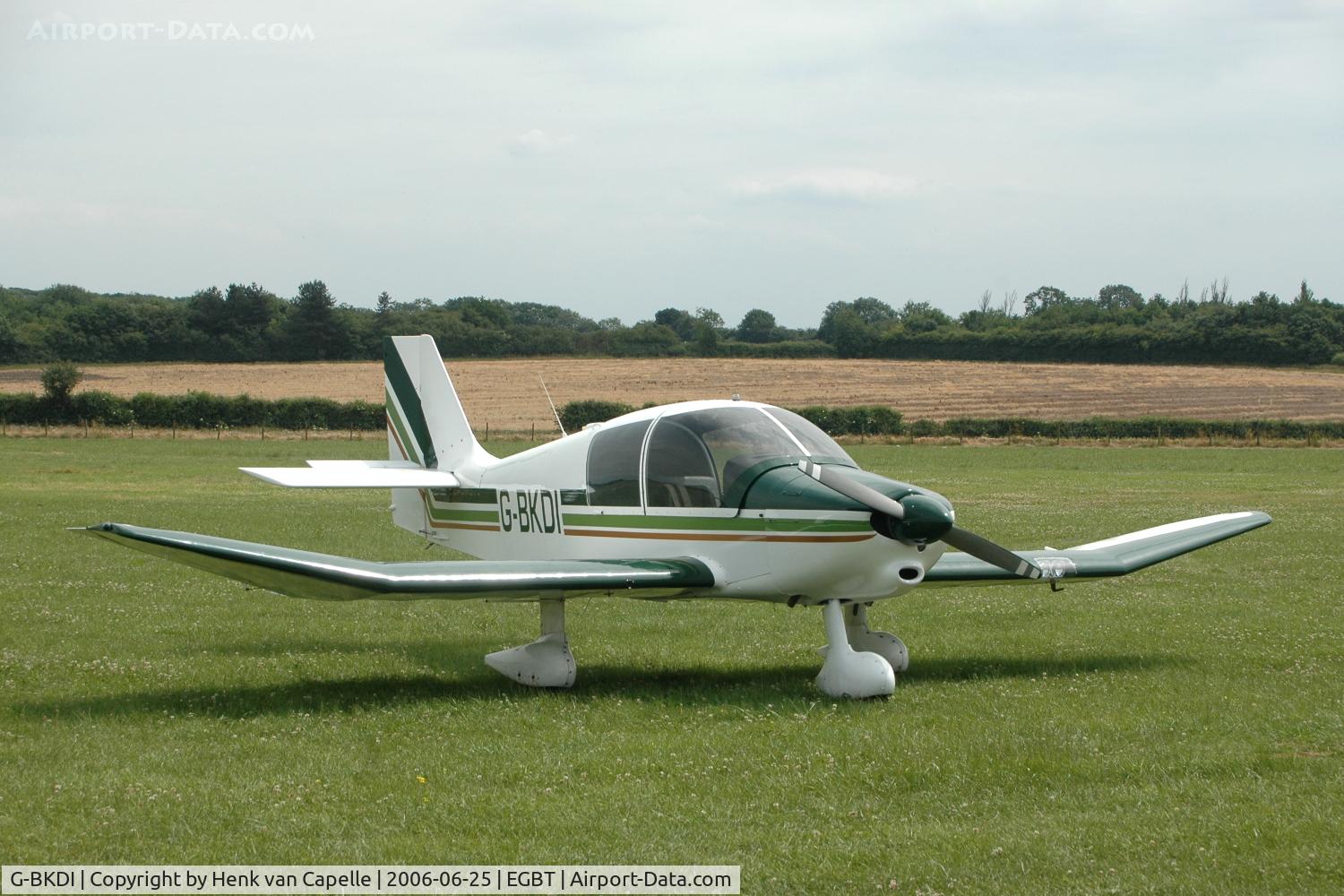 G-BKDI, 1982 Robin DR-400-120 Dauphin C/N 1583, Robin DR.400/120 parked on the grass at Turweston airfield.