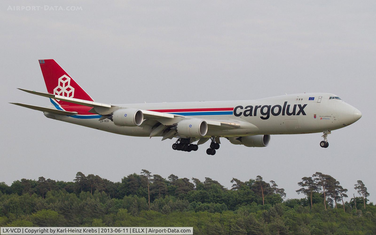 LX-VCD, 2011 Boeing 747-8R7F C/N 35809, on final RW24