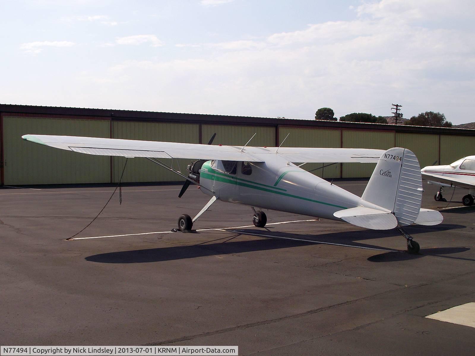 N77494, 1946 Cessna 120 C/N 11938, Vintage Cessna 120 ramona Airport California