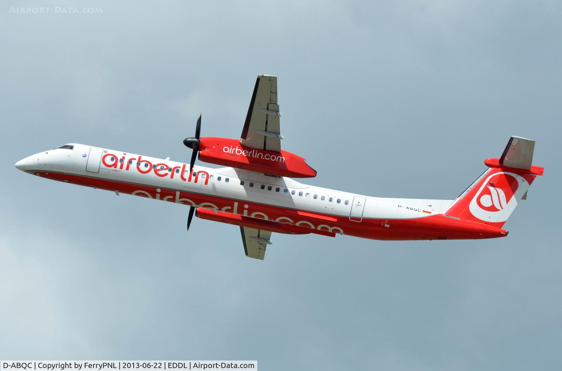 D-ABQC, 2008 De Havilland Canada DHC-8-402Q Dash 8 C/N 4231, Air Berlin DHC8 take-off.
