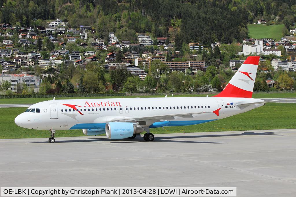 OE-LBK, 2003 Airbus A320-214 C/N 1931, First Visit to Innsbruck after the Flight from Hurghada