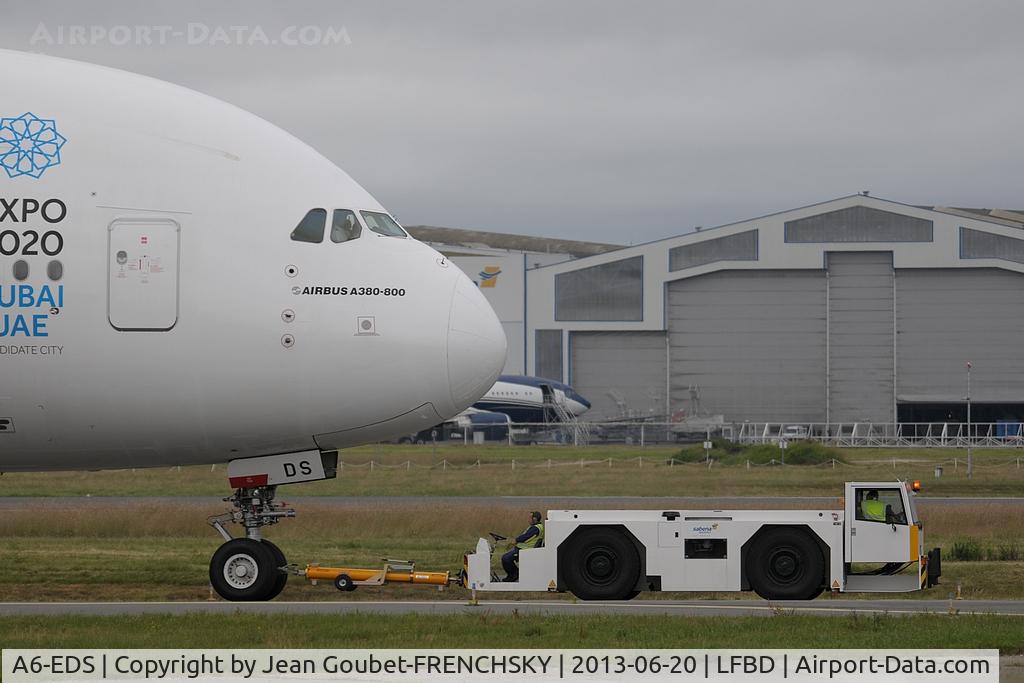 A6-EDS, 2011 Airbus A380-861 C/N 086, first landing for Emirates A6-EDS for Sabena Technics