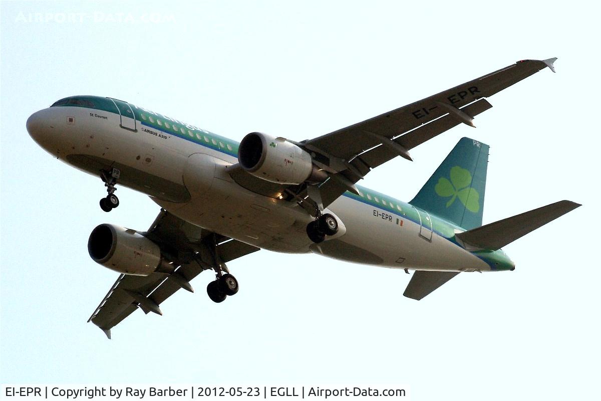 EI-EPR, 2007 Airbus A319-111 C/N 3169, Airbus A319-111 [3169] (Aer Lingus) Home~G 23/05/2012. On approach 27R.