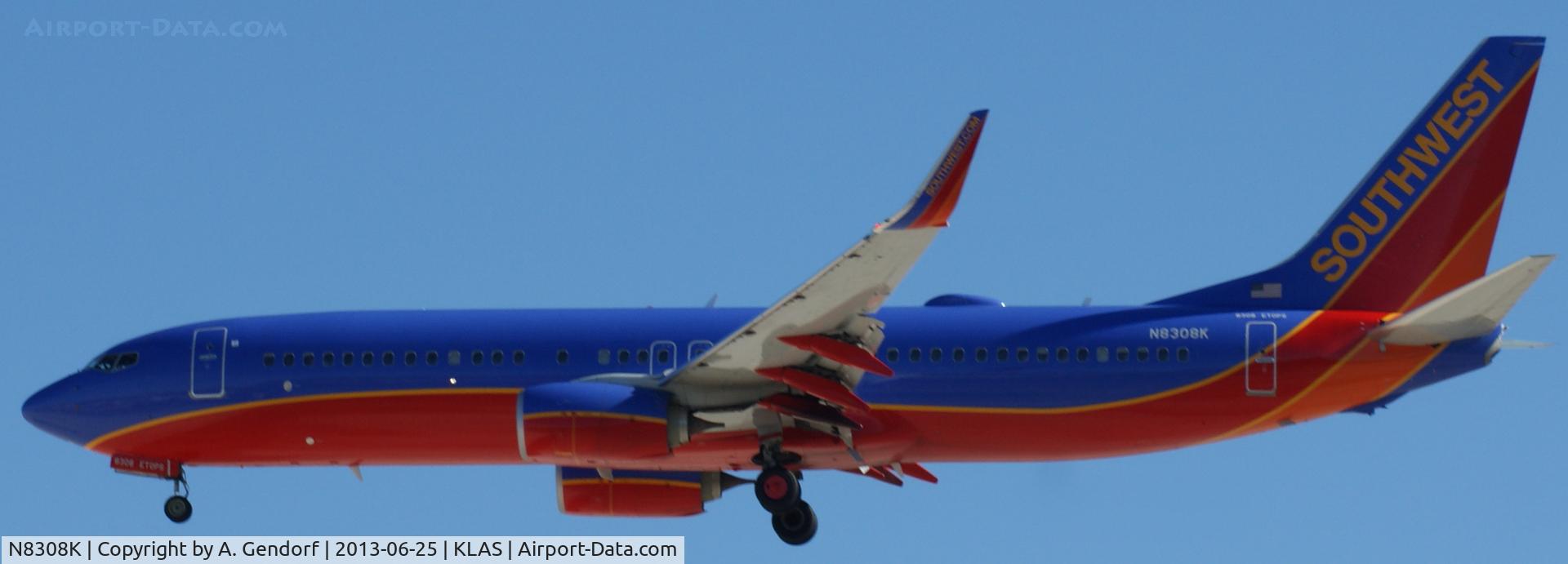 N8308K, 2012 Boeing 737-8H4 C/N 36682, Southwest Airlines, seen here on final RWY 25L at Las Vegas Int´l(KLAS)