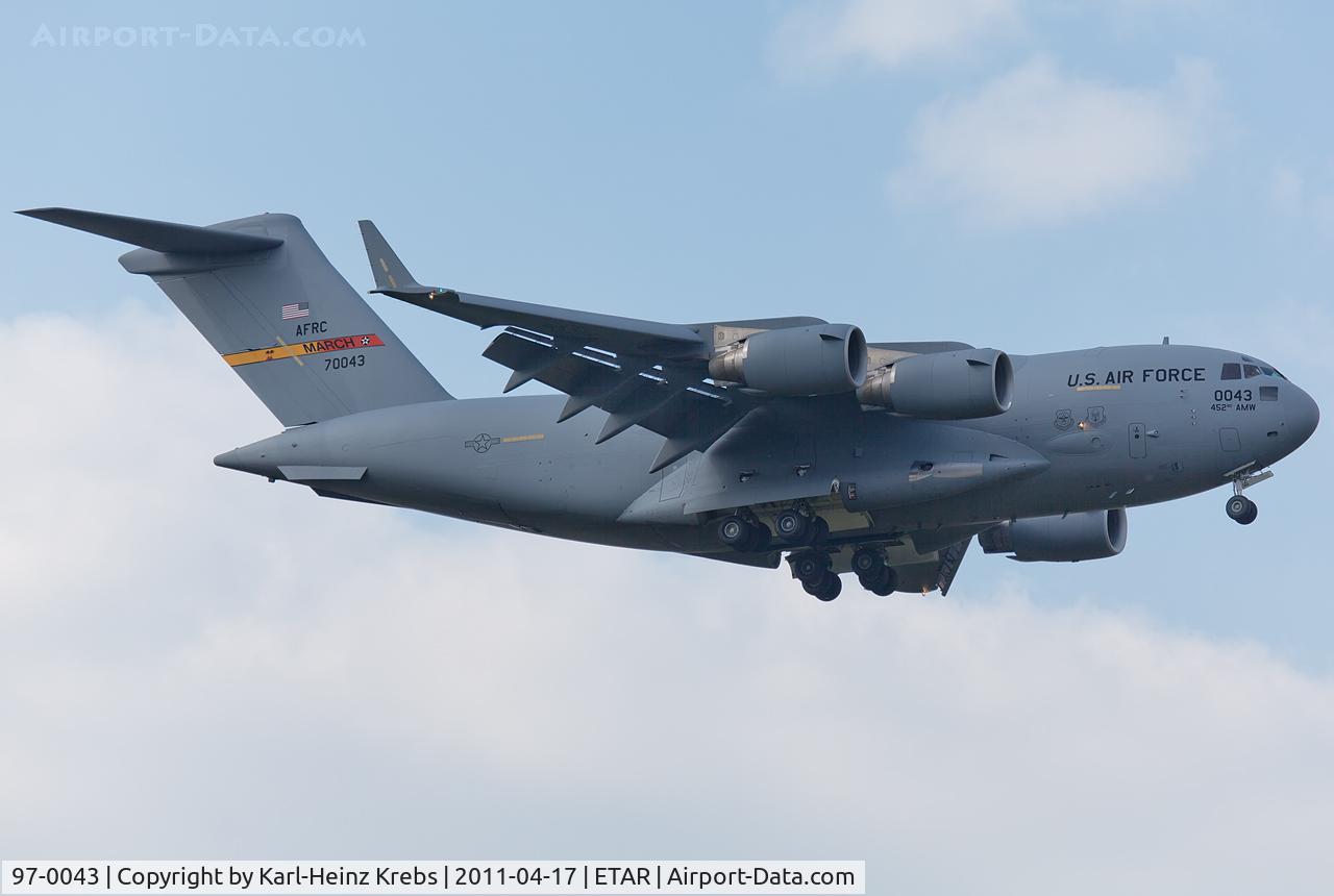 97-0043, Boeing C-17A Globemaster III C/N P-43, US Air Force