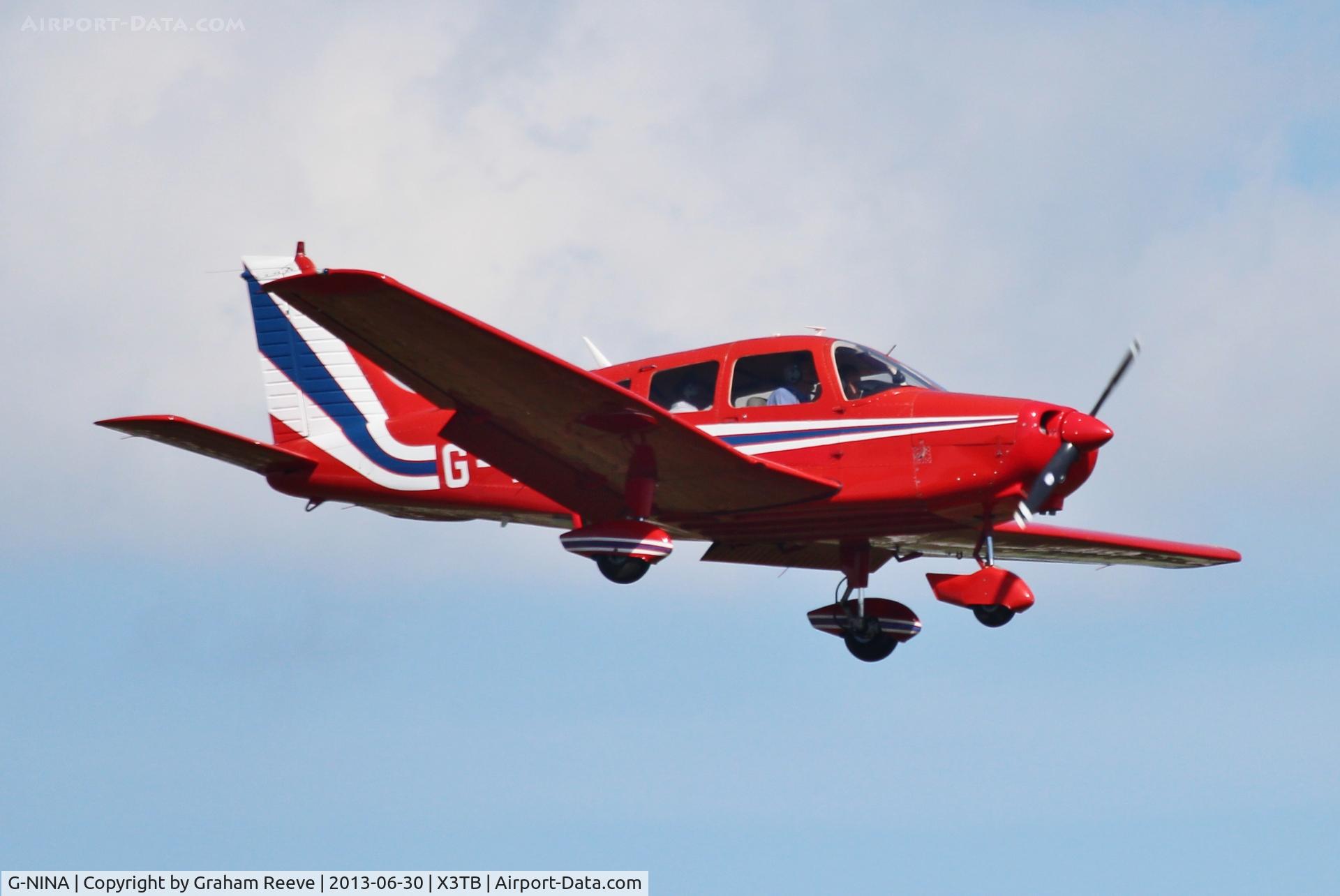G-NINA, 1977 Piper PA-28-161 Cherokee Warrior II C/N 28-7716162, About to land at Tibenham.