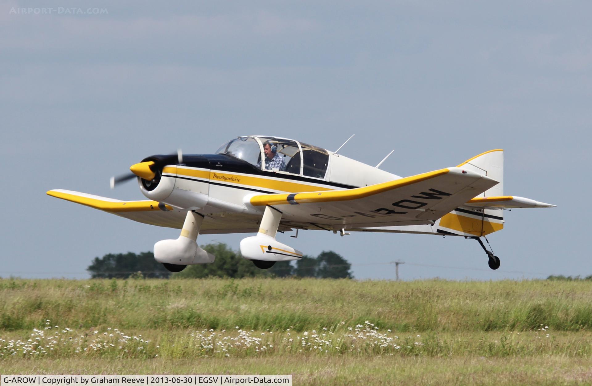 G-AROW, 1961 Jodel D-140B Mousequetaire II C/N 71, Departing from Old Buckenham.