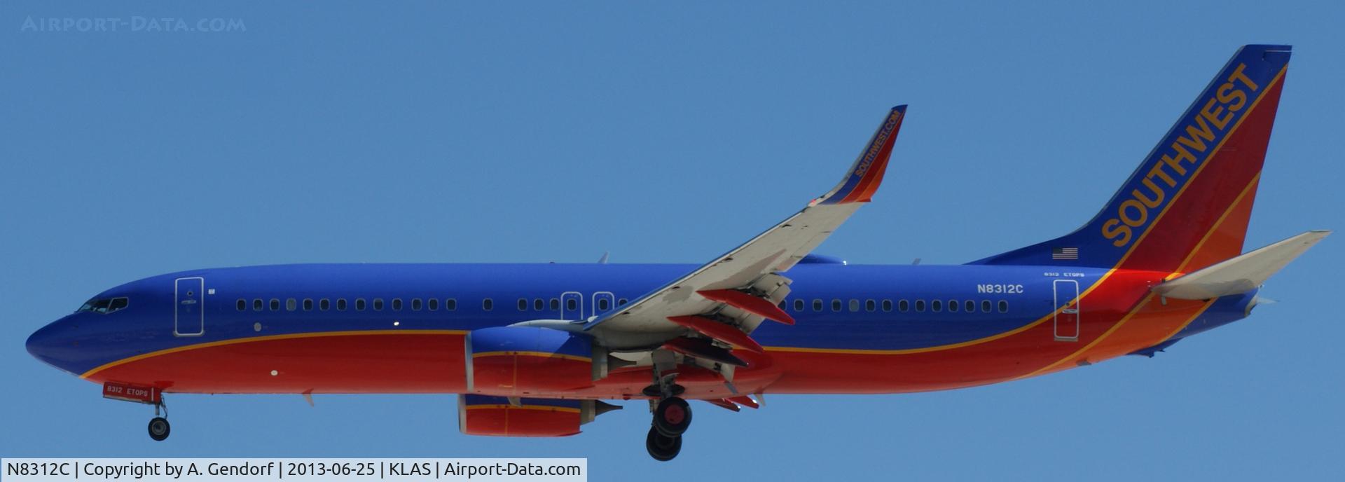 N8312C, 2012 Boeing 737-8H4 C/N 38809, Southwest Airlines, seen here landing at Las Vegas Int´l(KLAS)
