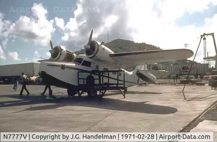 N7777V, 1945 Grumman G-21A Goose Goose C/N B-111, Grumman G-21A Goose piloted by famed aviator Charles Blair when he had a fatal crash  in the U.S. Virgin Islands 9-2-1978.