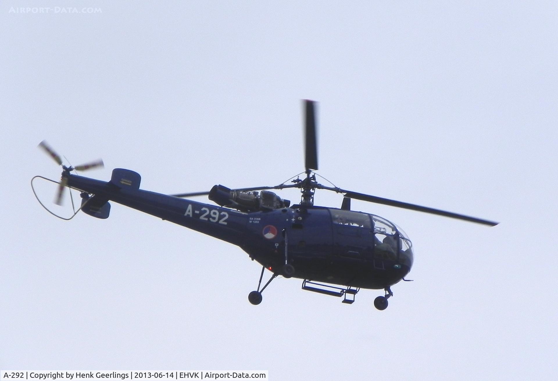 A-292, Sud SE-3160 Alouette III C/N 1292, Airforcedays , 14/15 June  2013 at Volkel AFB