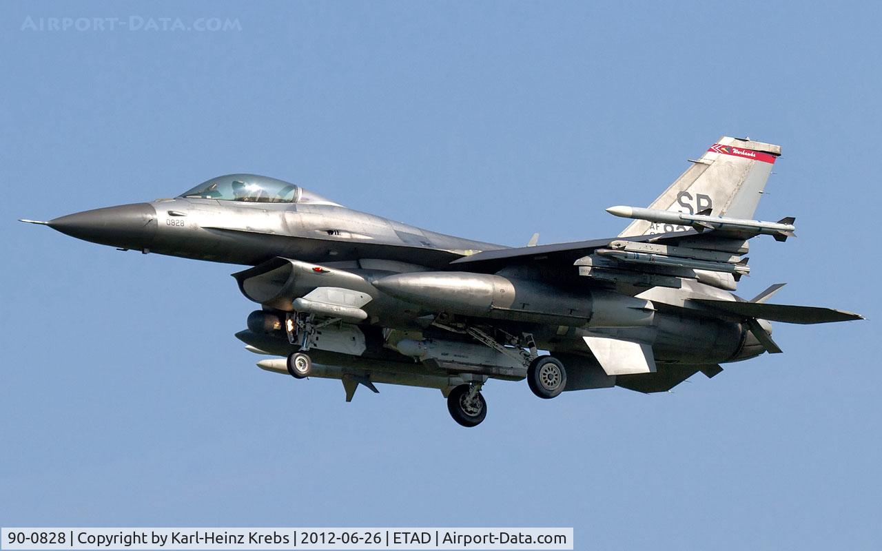 90-0828, General Dynamics F-16CG Night Falcon C/N CC-28, US Air Force