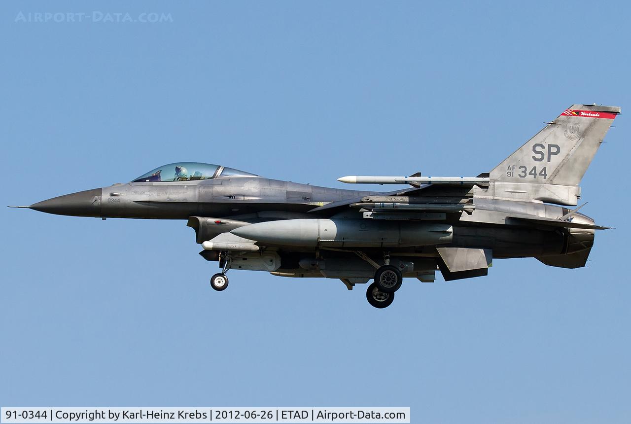 91-0344, General Dynamics F-16CJ Fighting Falcon C/N CC-42, US Air Force