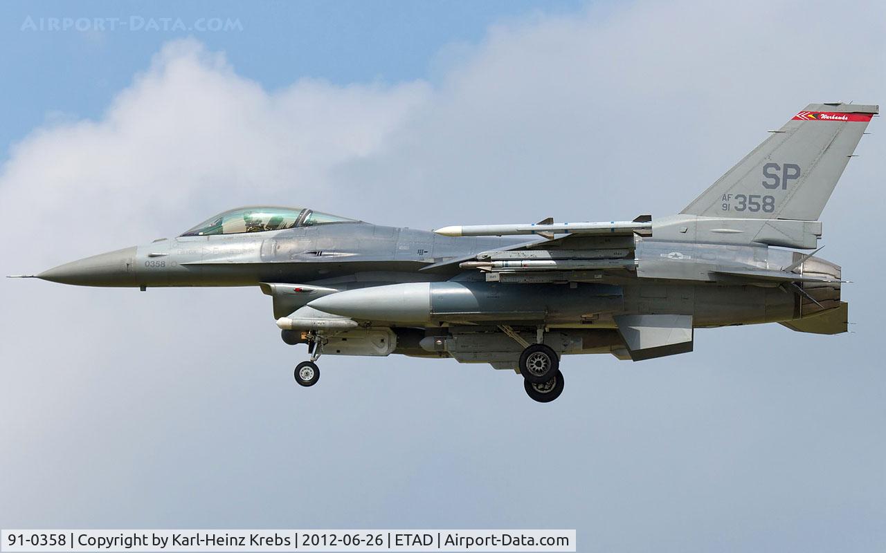 91-0358, 1993 General Dynamics F-16CJ Fighting Falcon C/N CC-56, US Air Force