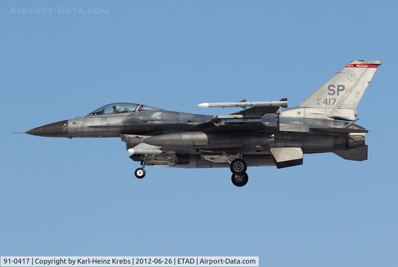 91-0417, General Dynamics F-16C Fighting Falcon C/N CC-115, US Air Force
