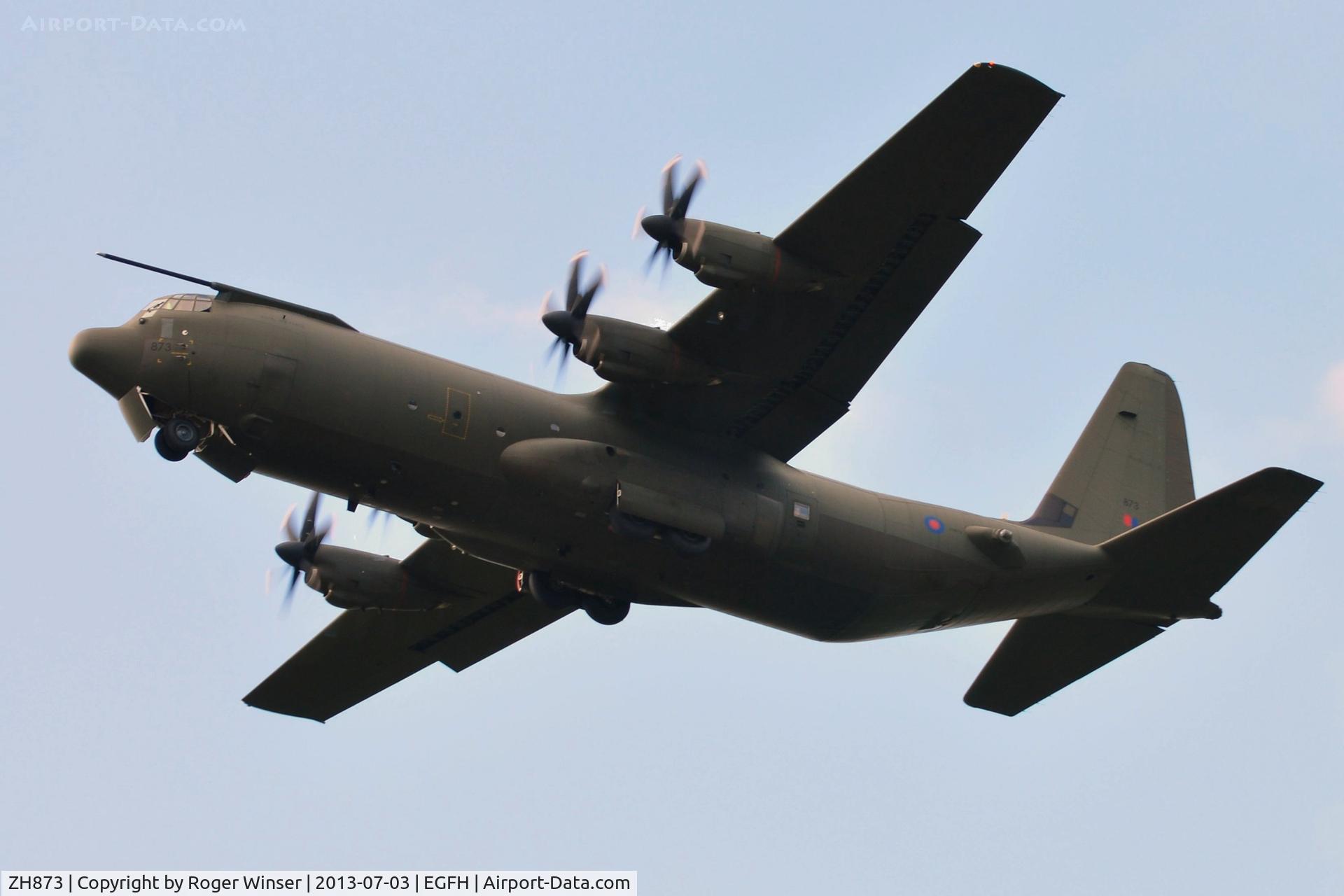 ZH873, 1997 Lockheed Martin C-130J-30 Hercules C.4 C/N 382-5457, Hercules C.4 coded 873 of the RAF Brize Norton Transport Wing climbing out after a practice approach.