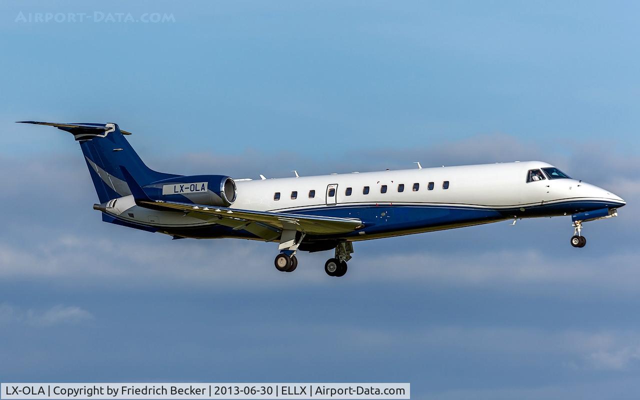 LX-OLA, 2007 Embraer EMB-135BJ Legacy C/N 14500995, on final RW24