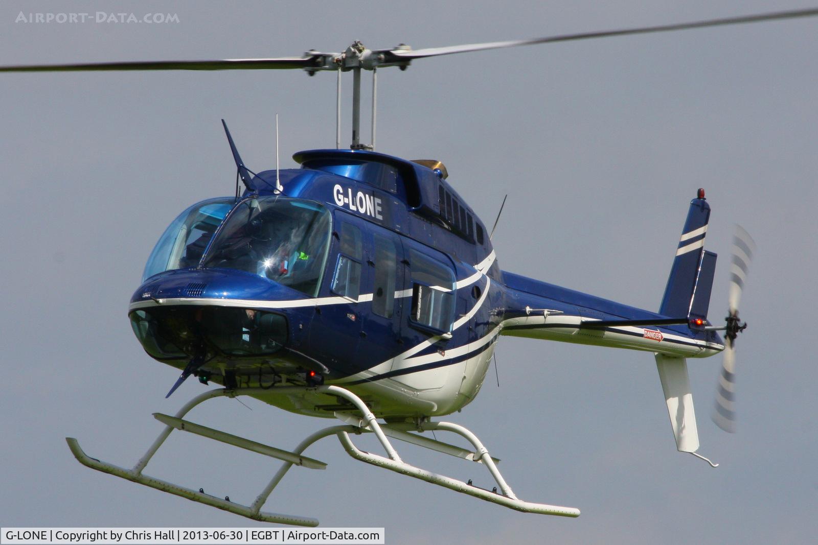 G-LONE, 1982 Bell 206L-1 LongRanger II C/N 45729, being used for ferrying race fans to the British F1 Grand Prix at Silverstone