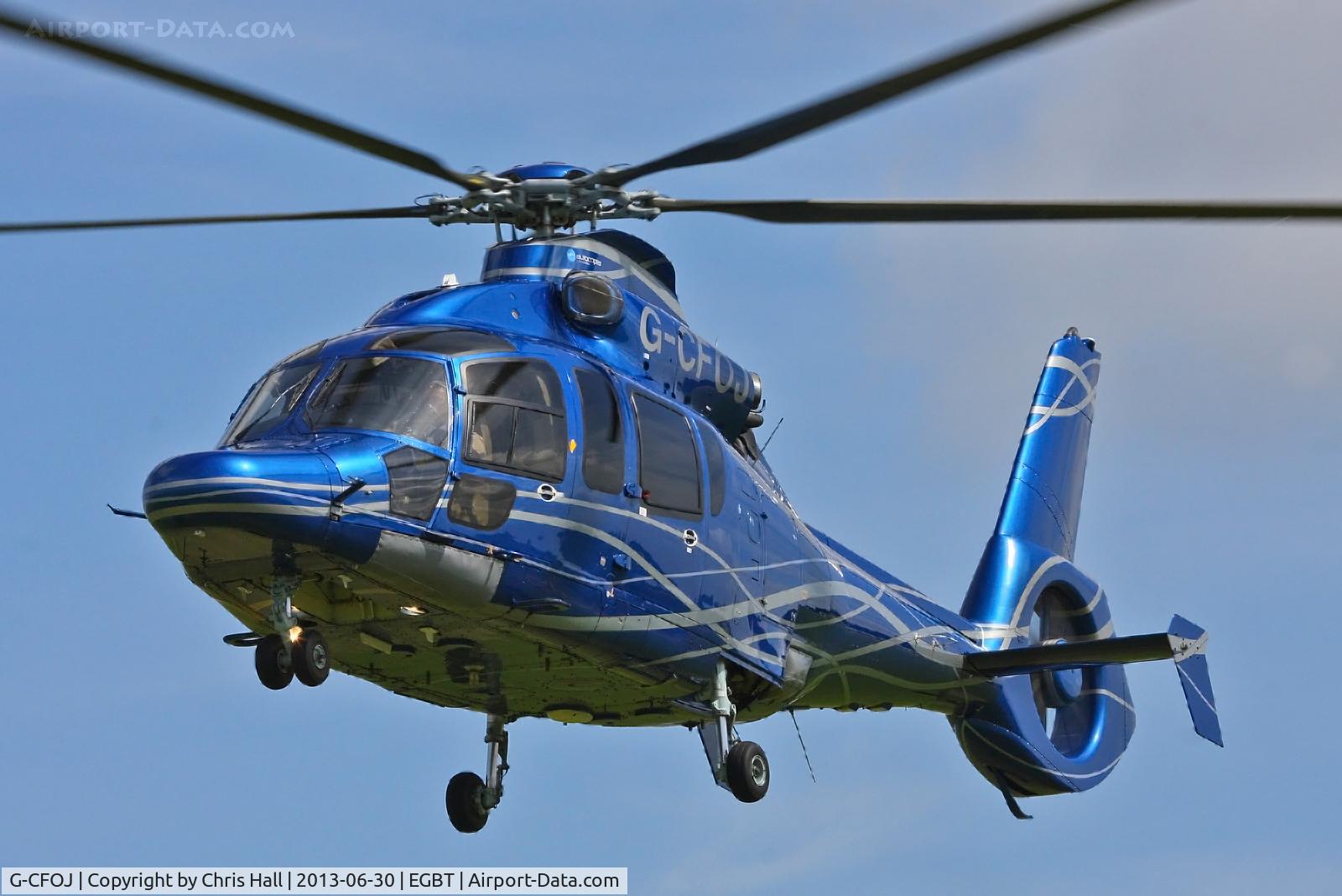 G-CFOJ, 2009 Eurocopter EC-155B-1 C/N 6852, being used for ferrying race fans to the British F1 Grand Prix at Silverstone