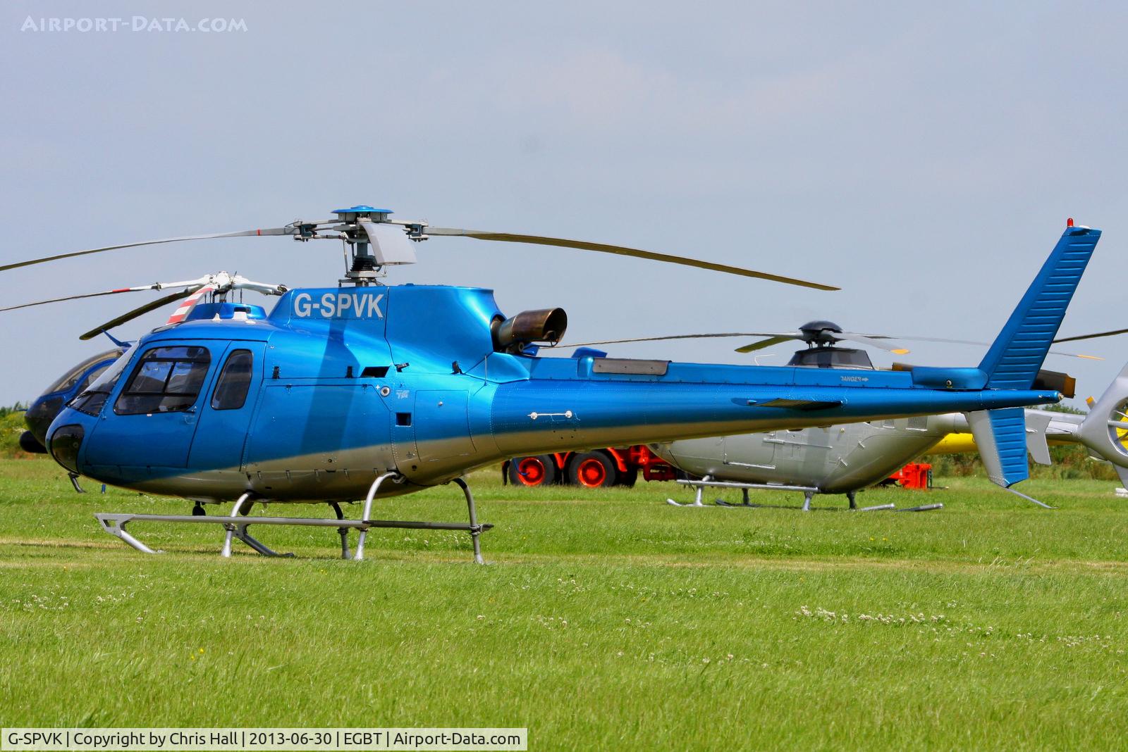 G-SPVK, 2007 Eurocopter AS-350B-3 Ecureuil Ecureuil C/N 4301, being used for ferrying race fans to the British F1 Grand Prix at Silverstone