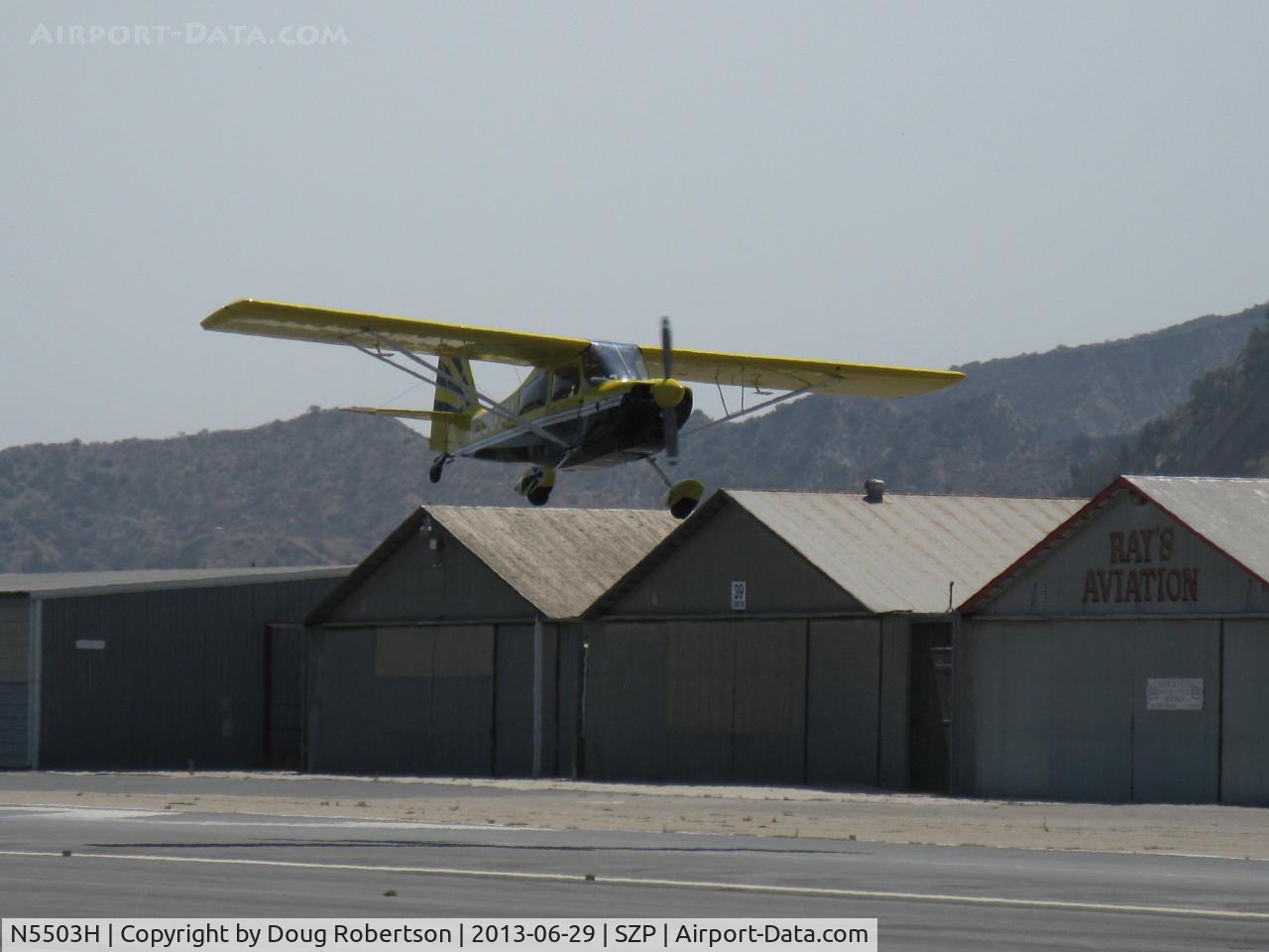 N5503H, 1978 Bellanca 8KCAB Super Decathlon C/N 413-78, 1978 Bellanca 8KCAB SUPER DECATHLON, Lycoming AEIO-360 180 Hp, landing Rwy 22