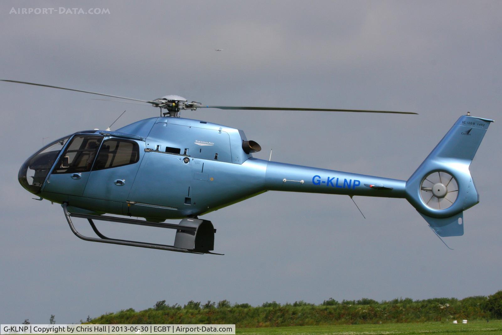 G-KLNP, 2007 Eurocopter EC-120B Colibri C/N 1492, being used for ferrying race fans to the British F1 Grand Prix at Silverstone