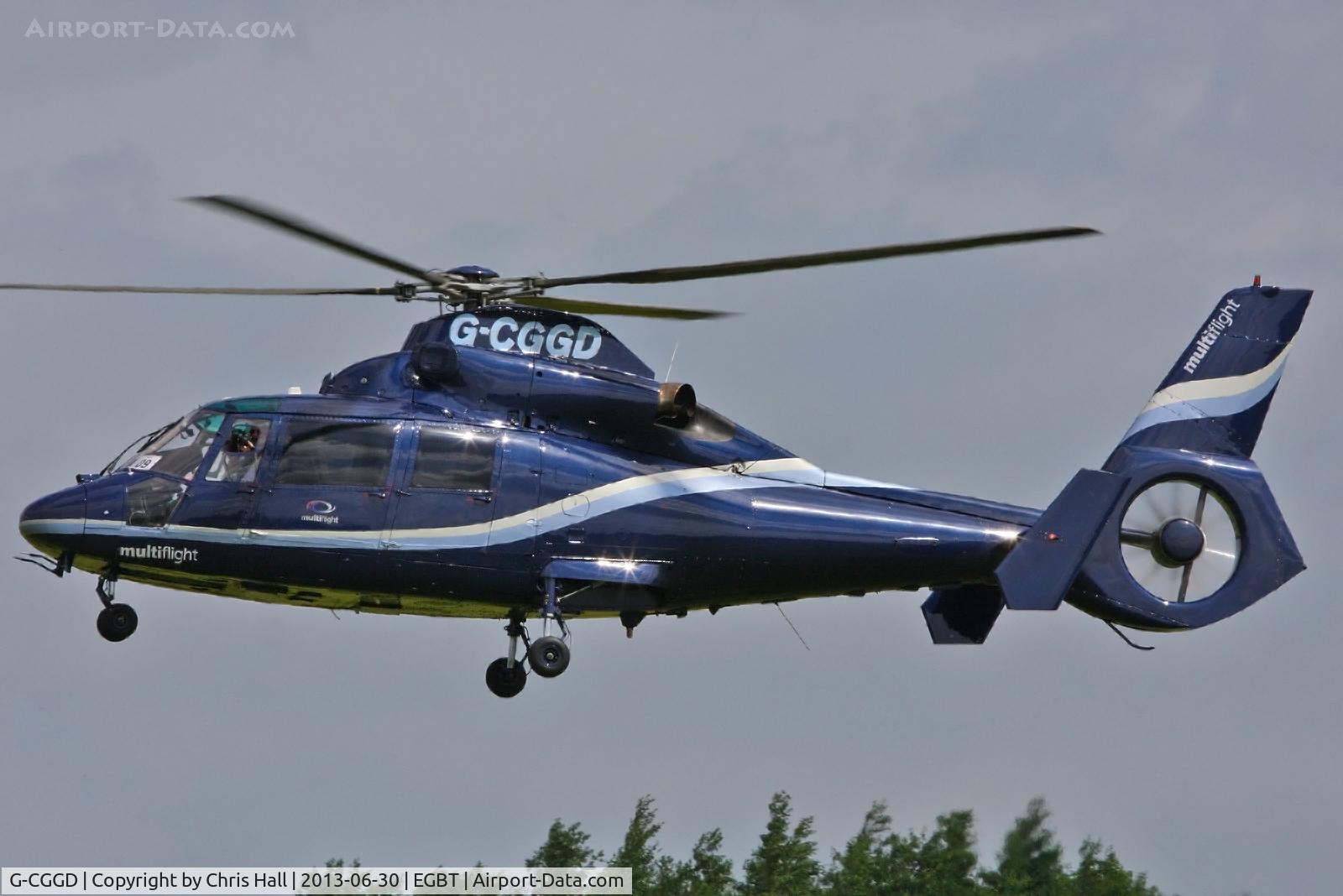 G-CGGD, 1991 Aerospatiale AS-365N-2 Dauphin C/N 6435, being used for ferrying race fans to the British F1 Grand Prix at Silverstone