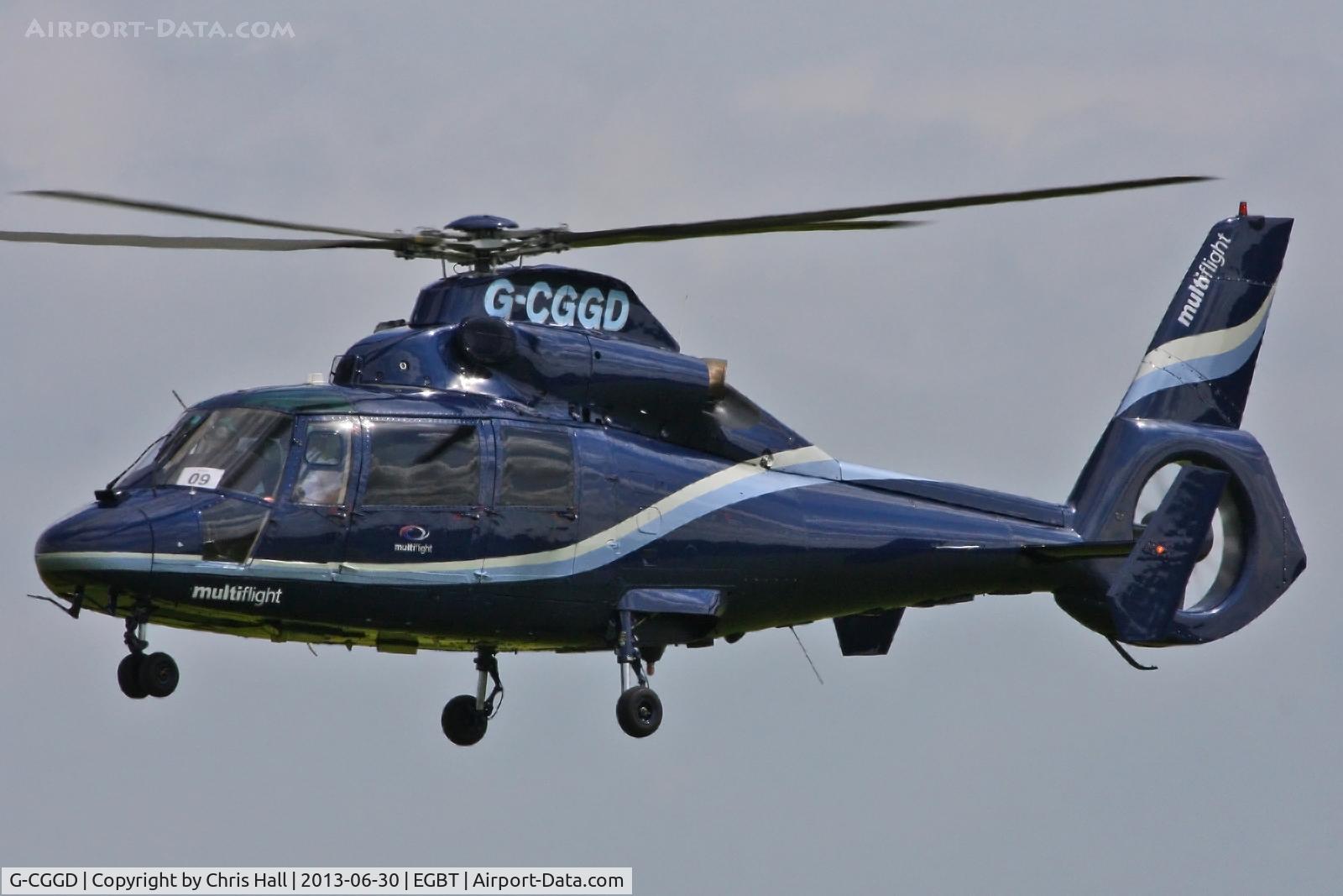 G-CGGD, 1991 Aerospatiale AS-365N-2 Dauphin C/N 6435, being used for ferrying race fans to the British F1 Grand Prix at Silverstone