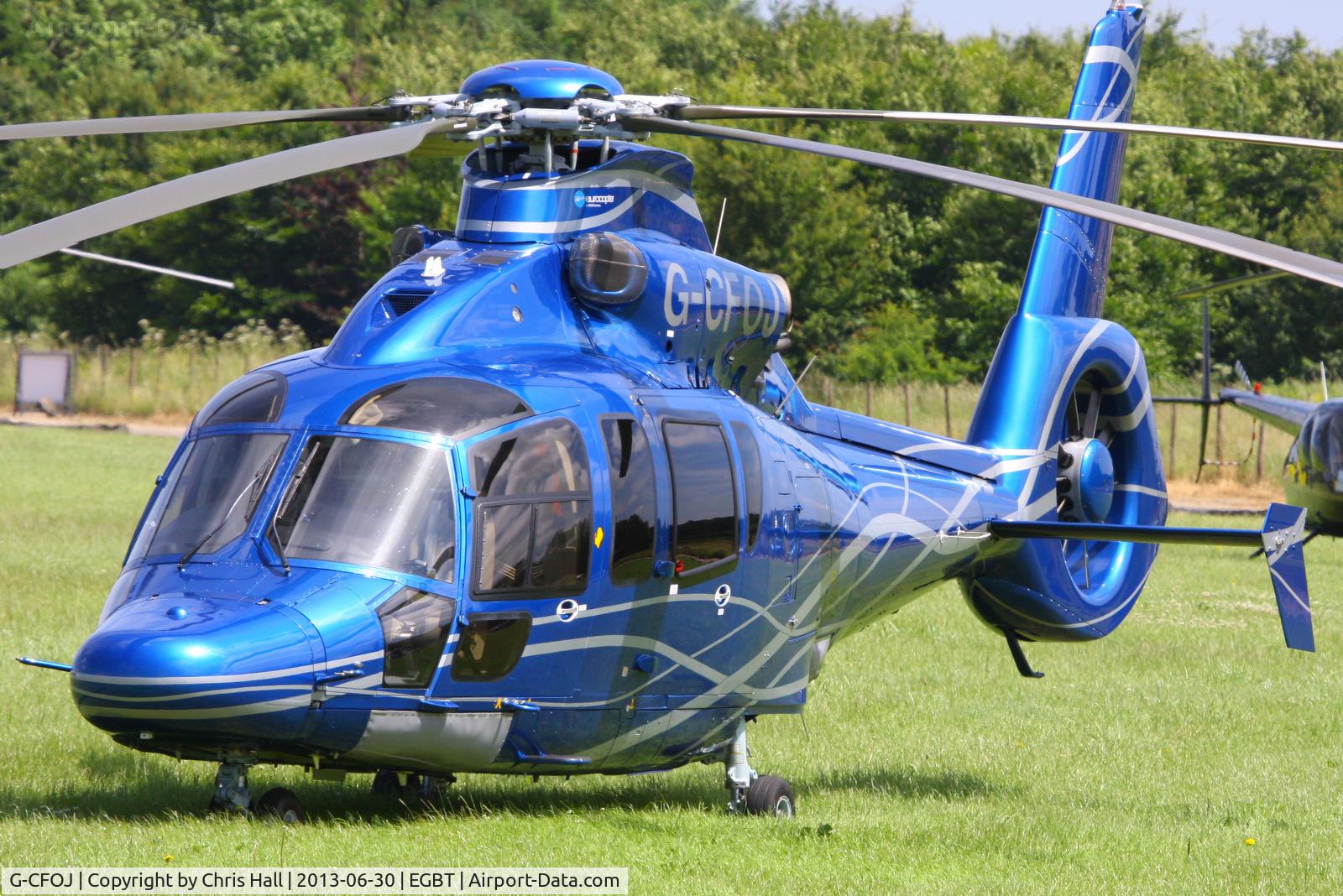 G-CFOJ, 2009 Eurocopter EC-155B-1 C/N 6852, being used for ferrying race fans to the British F1 Grand Prix at Silverstone