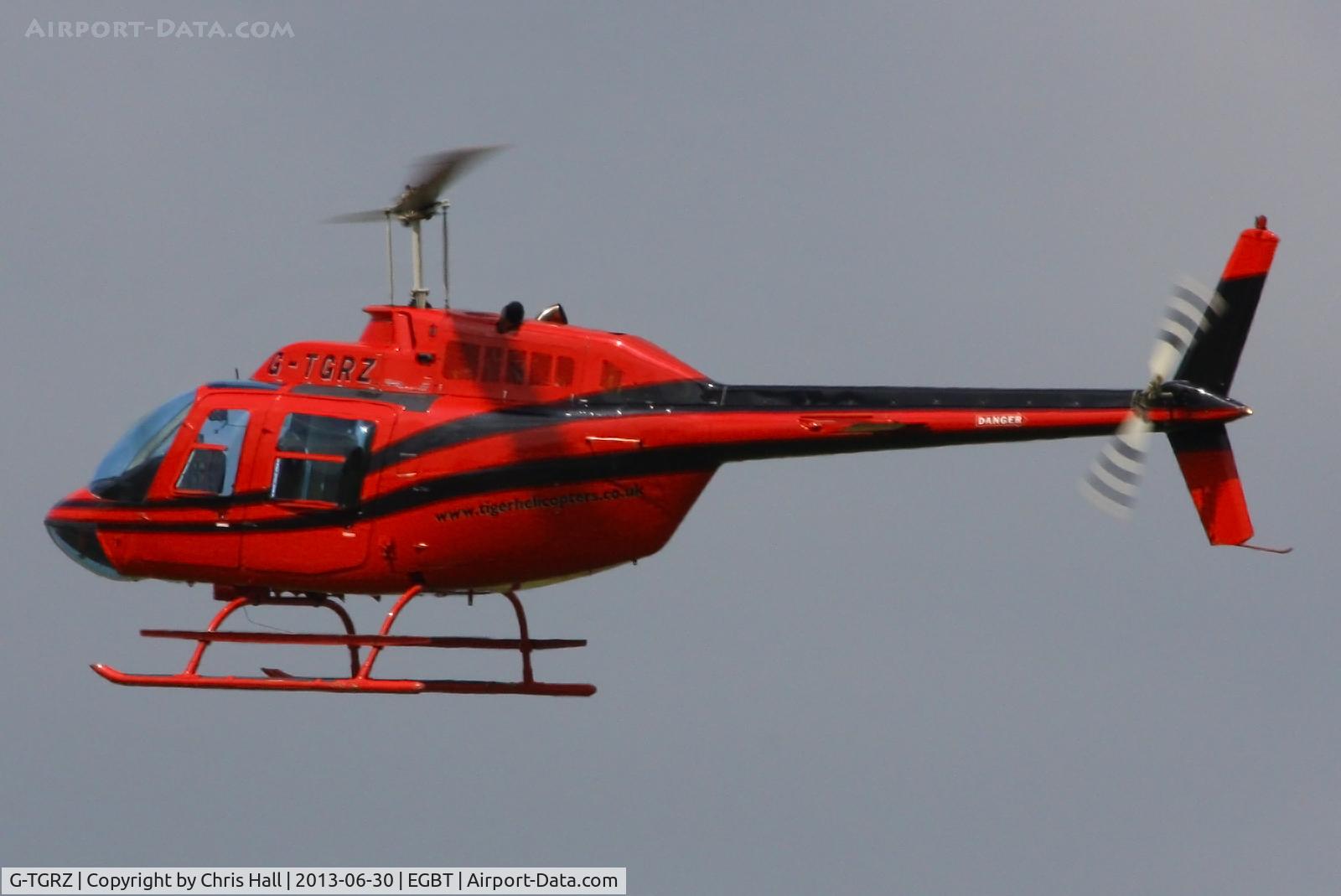 G-TGRZ, 1977 Bell 206B JetRanger II C/N 2288, being used for ferrying race fans to the British F1 Grand Prix at Silverstone
