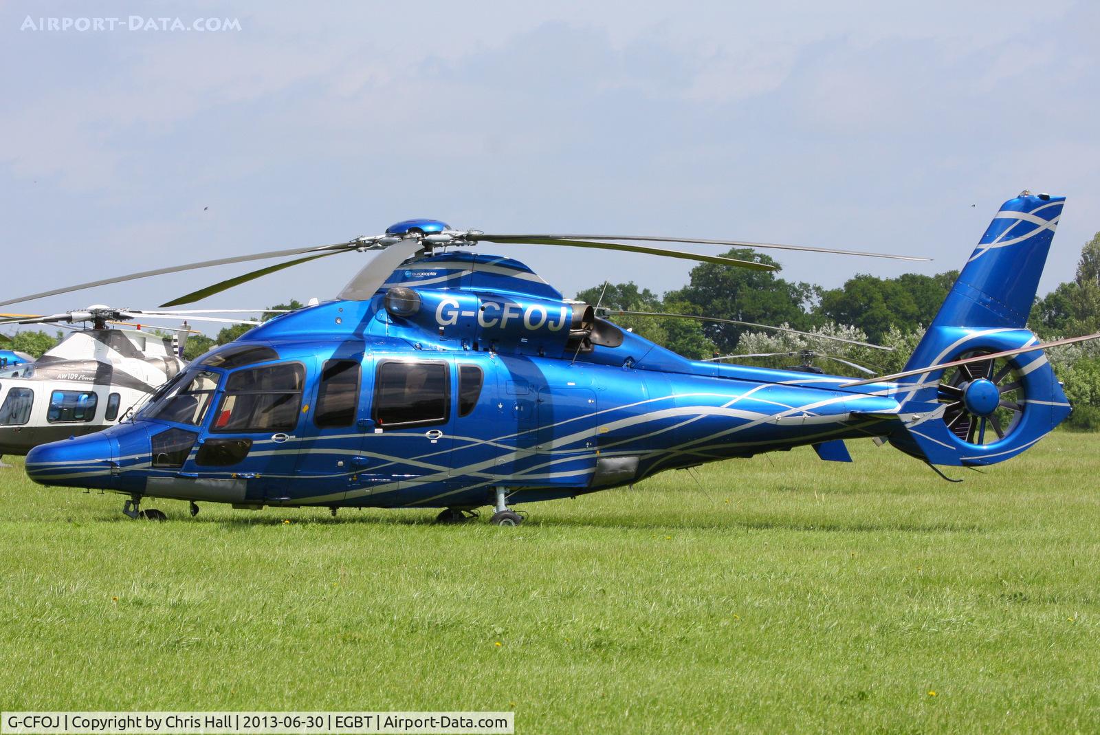 G-CFOJ, 2009 Eurocopter EC-155B-1 C/N 6852, being used for ferrying race fans to the British F1 Grand Prix at Silverstone