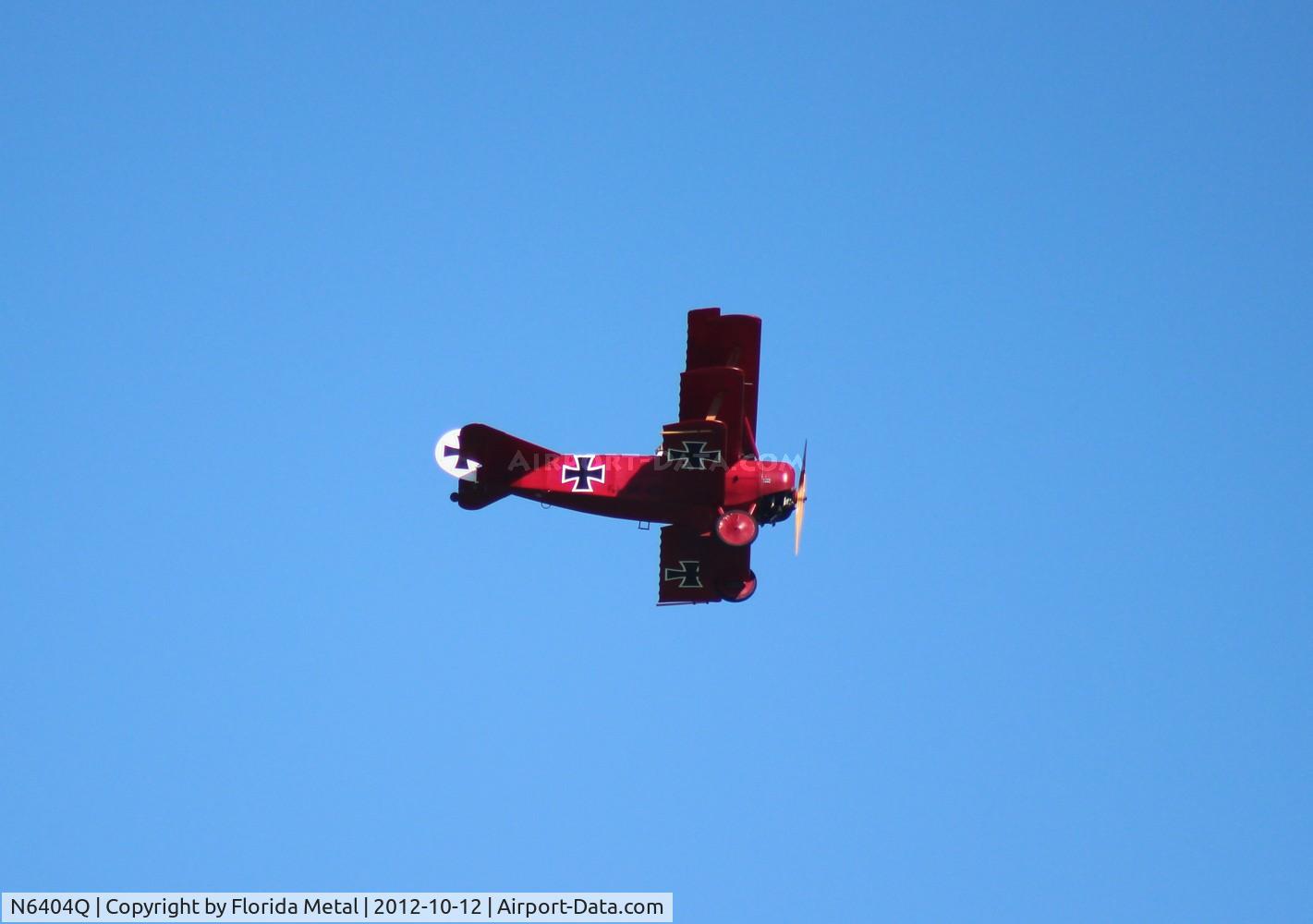 N6404Q, Fokker Dr.1 Triplane Replica C/N 528189, Fokker Triplane over Daytona Beach