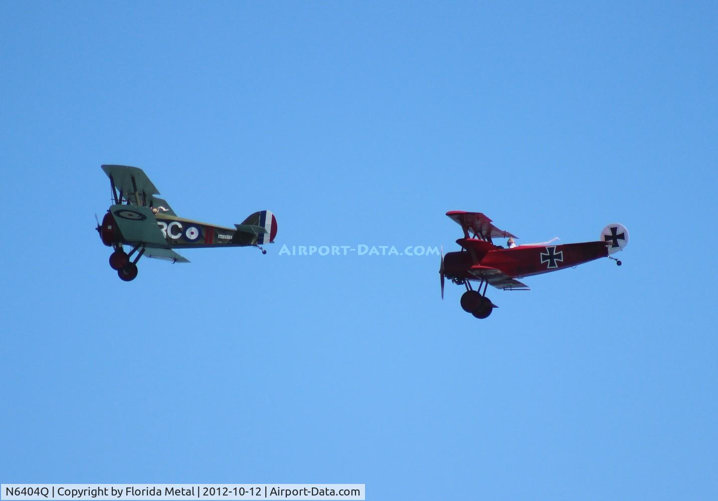 N6404Q, Fokker Dr.1 Triplane Replica C/N 528189, Fokker Triplane over Daytona Beach