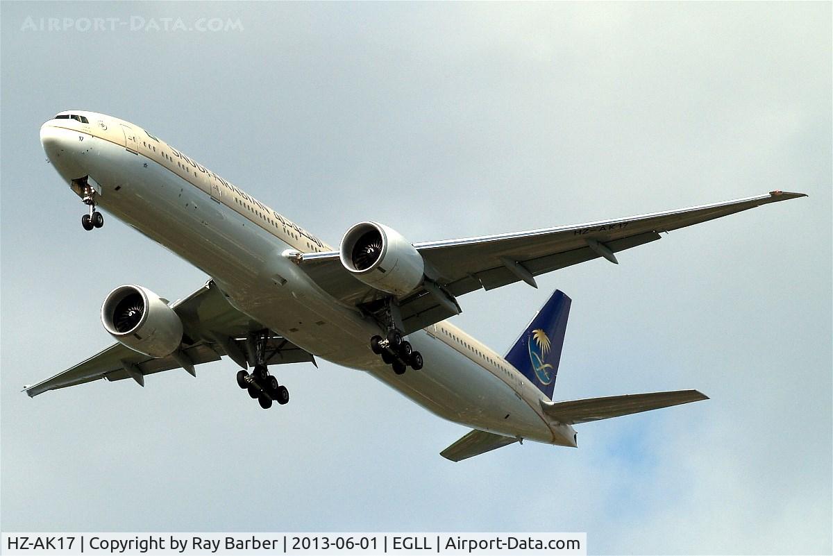 HZ-AK17, 2013 Boeing 777-368/ER C/N 41054, Boeing 777-368ER [41054] (Saudi Arabian Airlines) Home~G  01/06/2013