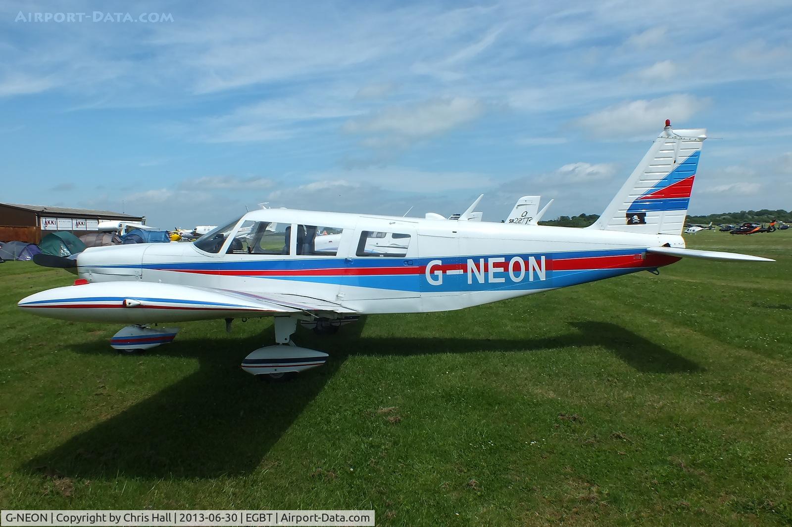 G-NEON, 1969 Piper PA-32-300 B Cherokee Six C/N 32-40683, Visitor at Turweston for the British F1 Grand Prix at Silverstone