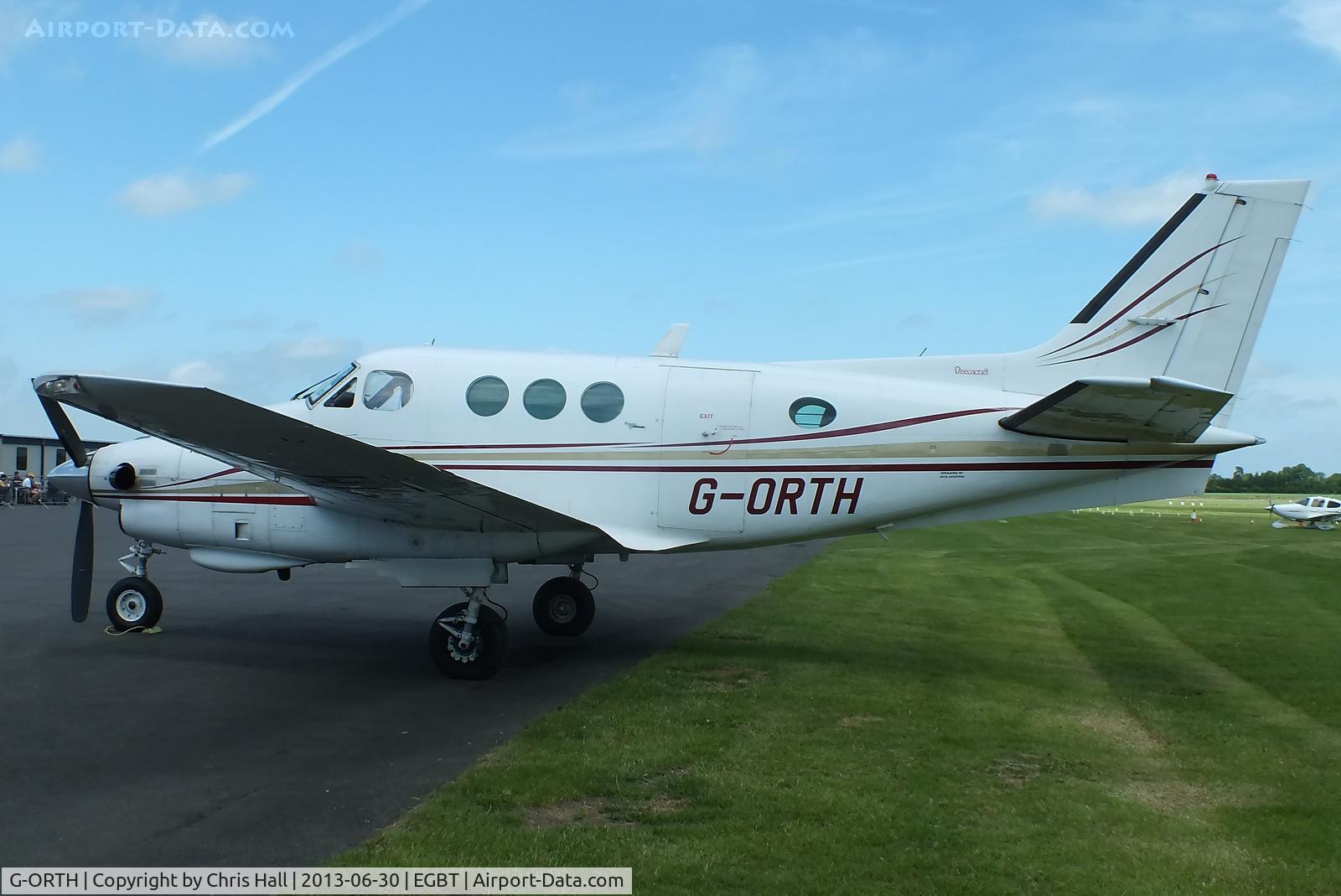 G-ORTH, 1975 Beech E90 King Air C/N LW-136, Visitor at Turweston for the British F1 Grand Prix at Silverstone