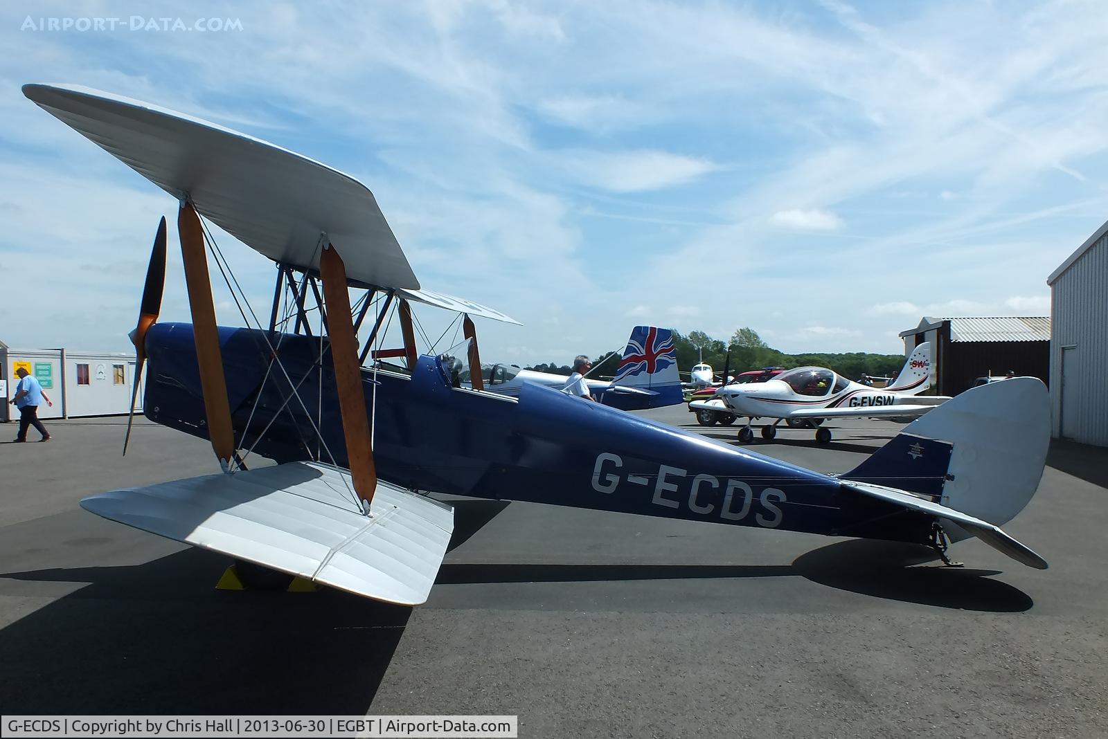 G-ECDS, 1943 De Havilland DH-82A Tiger Moth II C/N 86347, Visitor at Turweston