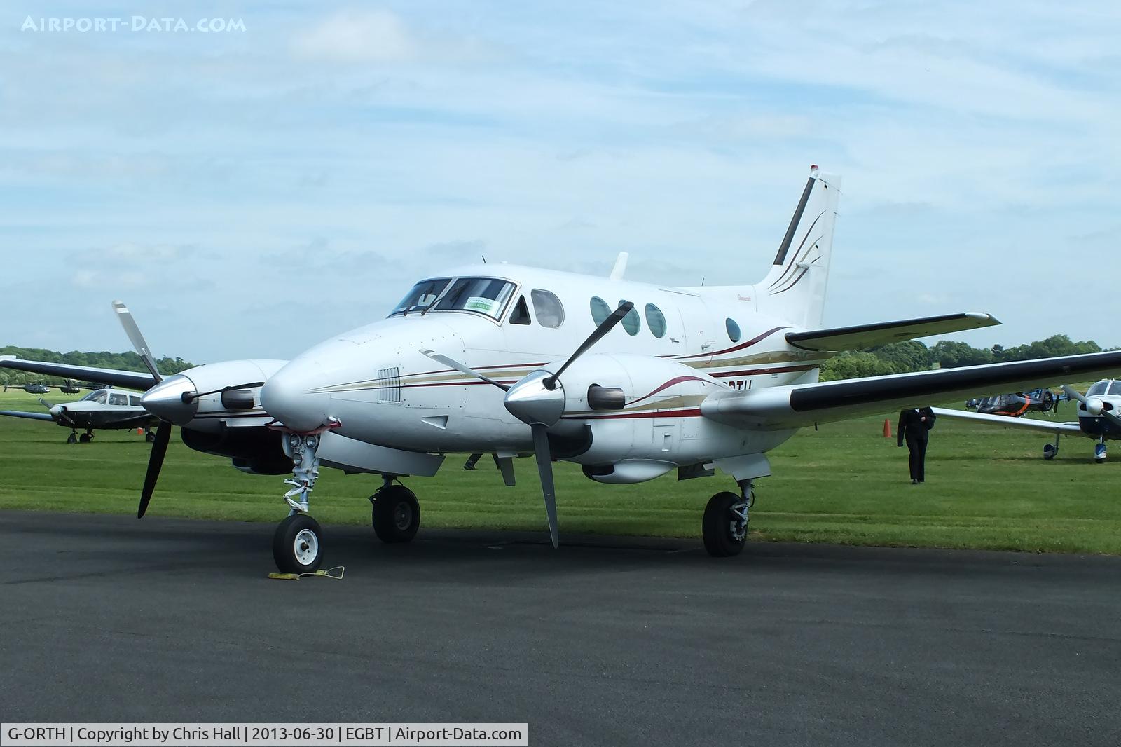 G-ORTH, 1975 Beech E90 King Air C/N LW-136, Visitor at Turweston for the British F1 Grand Prix at Silverstone