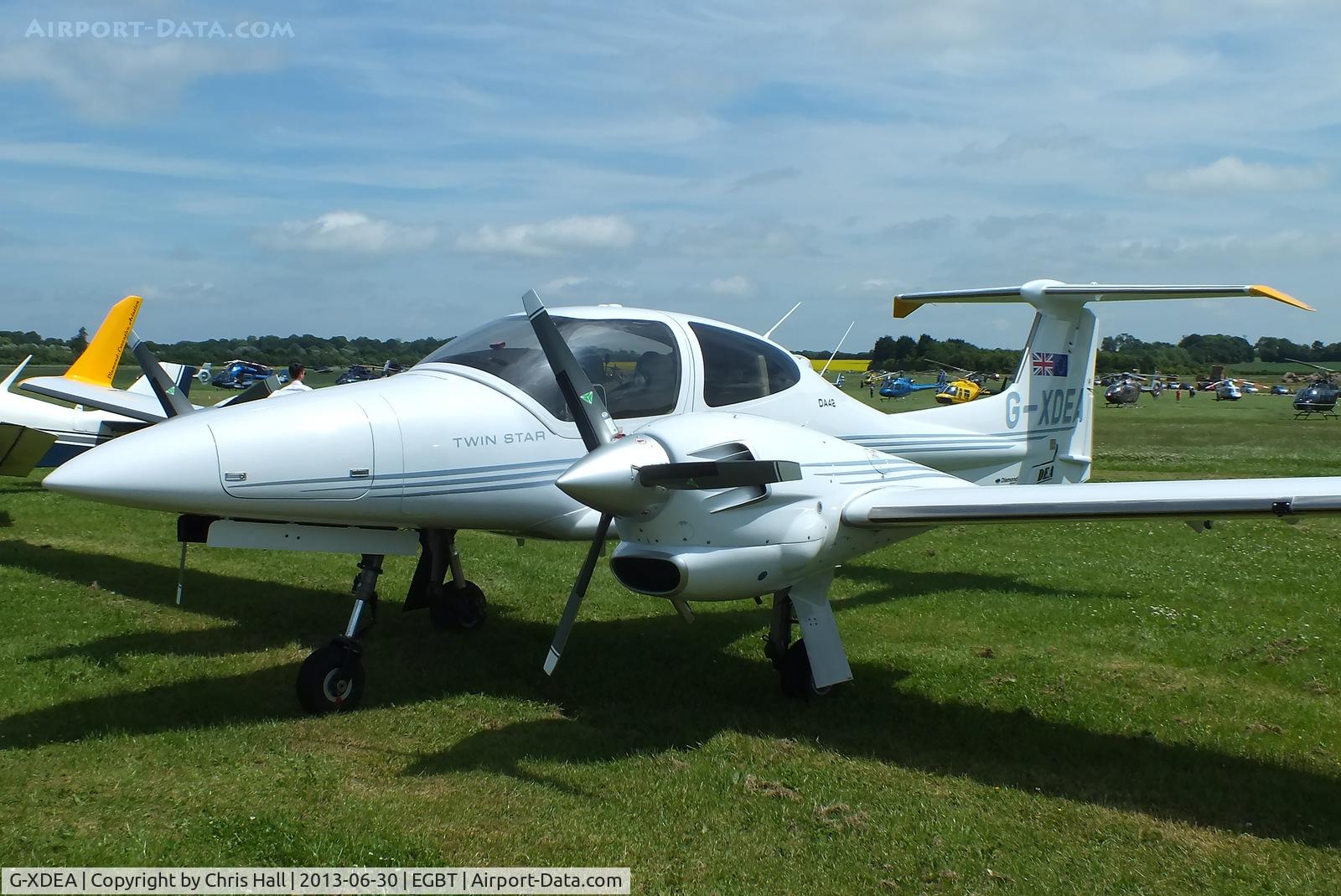 G-XDEA, 2006 Diamond DA-42 Twin Star C/N 42.AC012, Visitor at Turweston for the British F1 Grand Prix at Silverstone