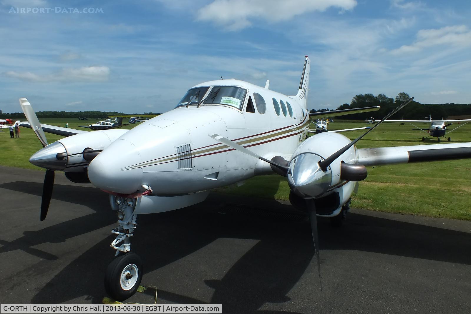 G-ORTH, 1975 Beech E90 King Air C/N LW-136, Visitor at Turweston for the British F1 Grand Prix at Silverstone