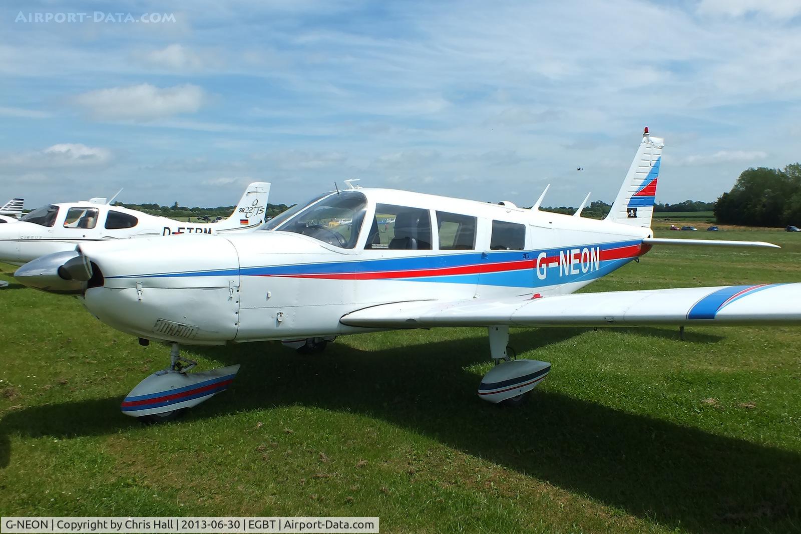 G-NEON, 1969 Piper PA-32-300 B Cherokee Six C/N 32-40683, Visitor at Turweston for the British F1 Grand Prix at Silverstone