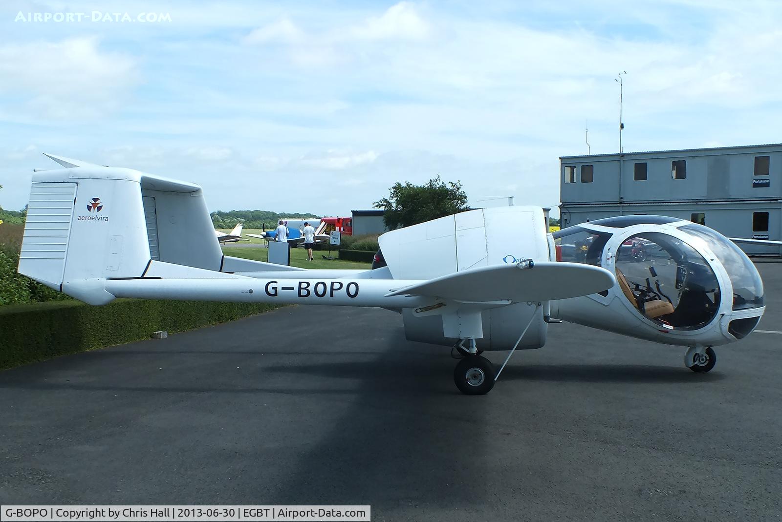 G-BOPO, 1993 Edgley EA7 Optica C/N EA7-021, Visitor at Turweston for the British F1 Grand Prix at Silverstone