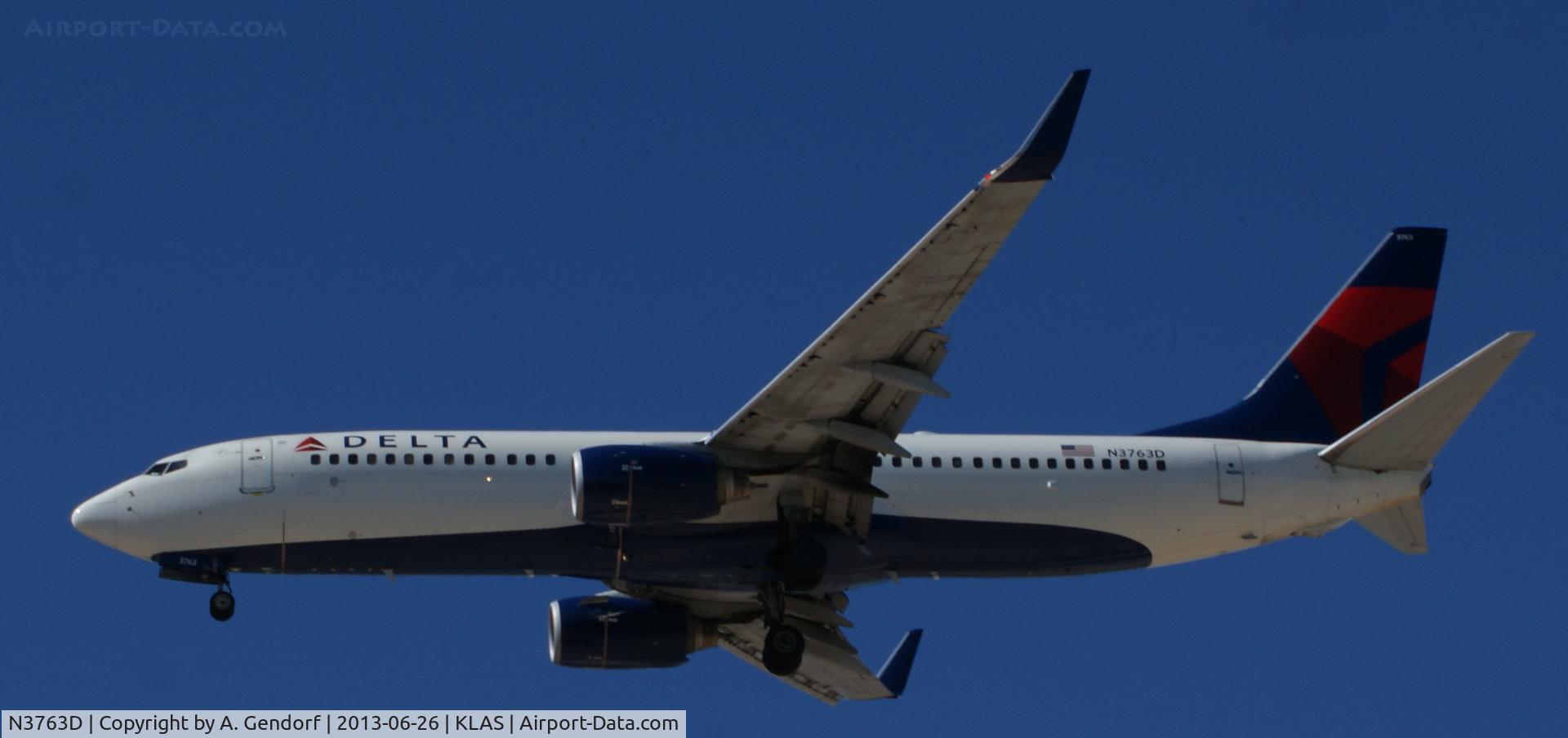 N3763D, 2001 Boeing 737-832 C/N 29629, Delta, seen here arriving RWY 07R Las Vegas Int´l(KLAS)